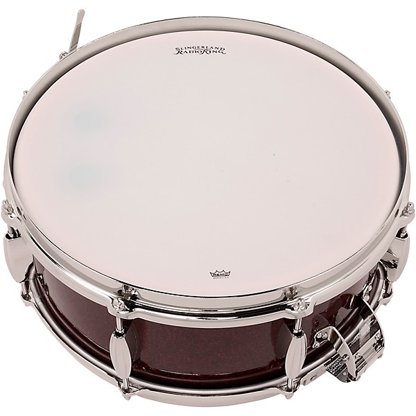 Slingerland Radio King Solid Maple Snare Drum - 14 x 5.5 in. Maroon Glass Finish Ply
