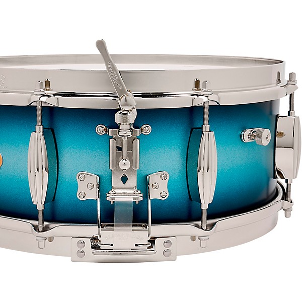 Slingerland Radio King Solid Maple Snare Drum - 14 x 5.5 in. Blue & Silver Lacquer