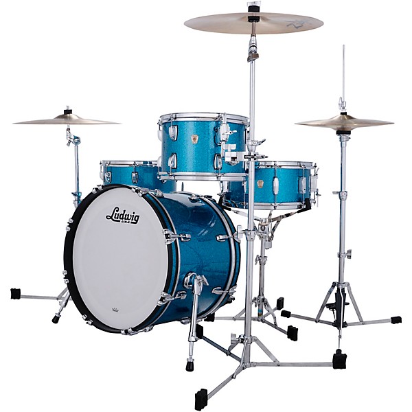 Ludwig Classic Maple Downbeat 3-Piece Drum Shell Pack - Vintage Aqua Sparkle