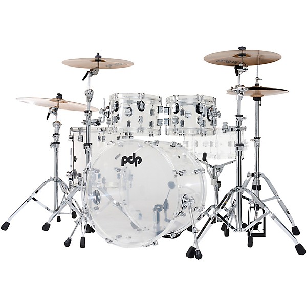 PDP by DW Concept Acrylic 4-Piece Drum Shell Pack - Clear Acrylic
