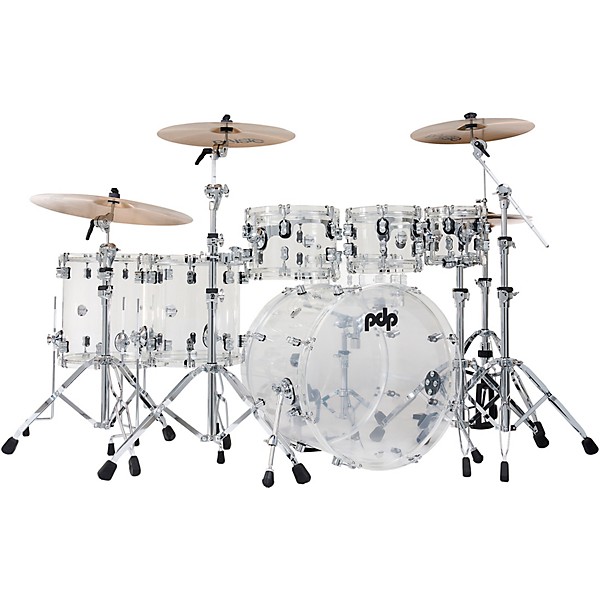 PDP by DW Concept Acrylic 6-Piece Drum Shell Pack - Clear Acrylic
