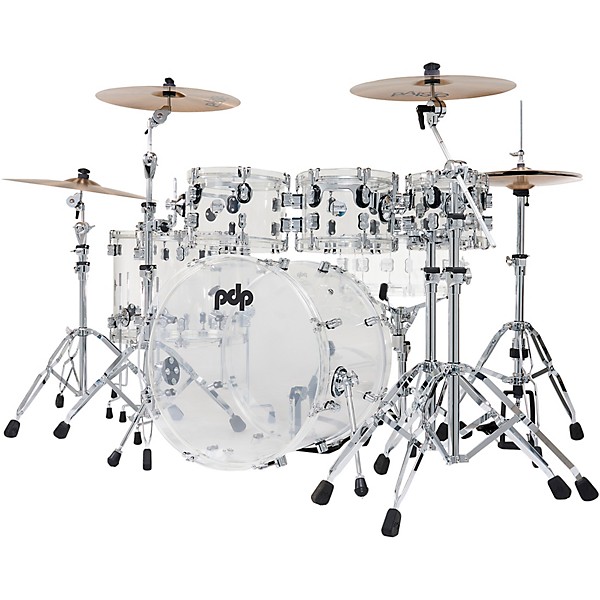 PDP by DW Concept Acrylic 6-Piece Drum Shell Pack - Clear Acrylic