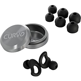 Decibullz CURVD Everyday Earplugs and Case Clip Black