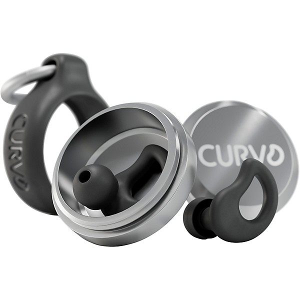 Decibullz CURVD Everyday Earplugs and Case Clip Black