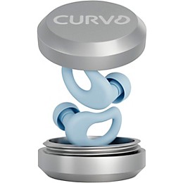 Decibullz CURVD Everyday Earplugs and Case Clip Blue