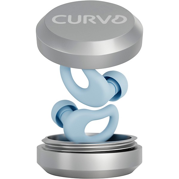 Decibullz CURVD Everyday Earplugs and Case Clip Blue