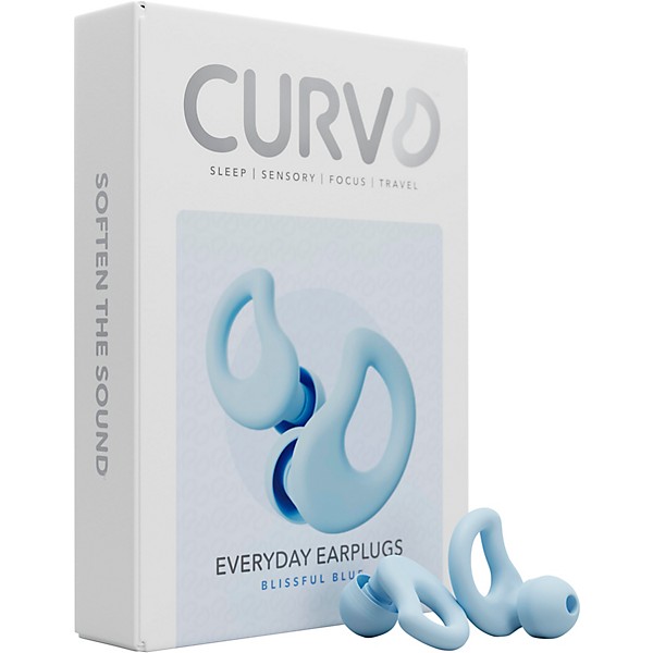 Decibullz CURVD Everyday Earplugs and Case Clip Blue
