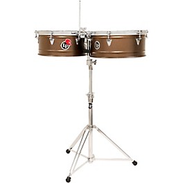 LP City Series Steel Timbales - 14 and 15 in. Deep Mocha Steel