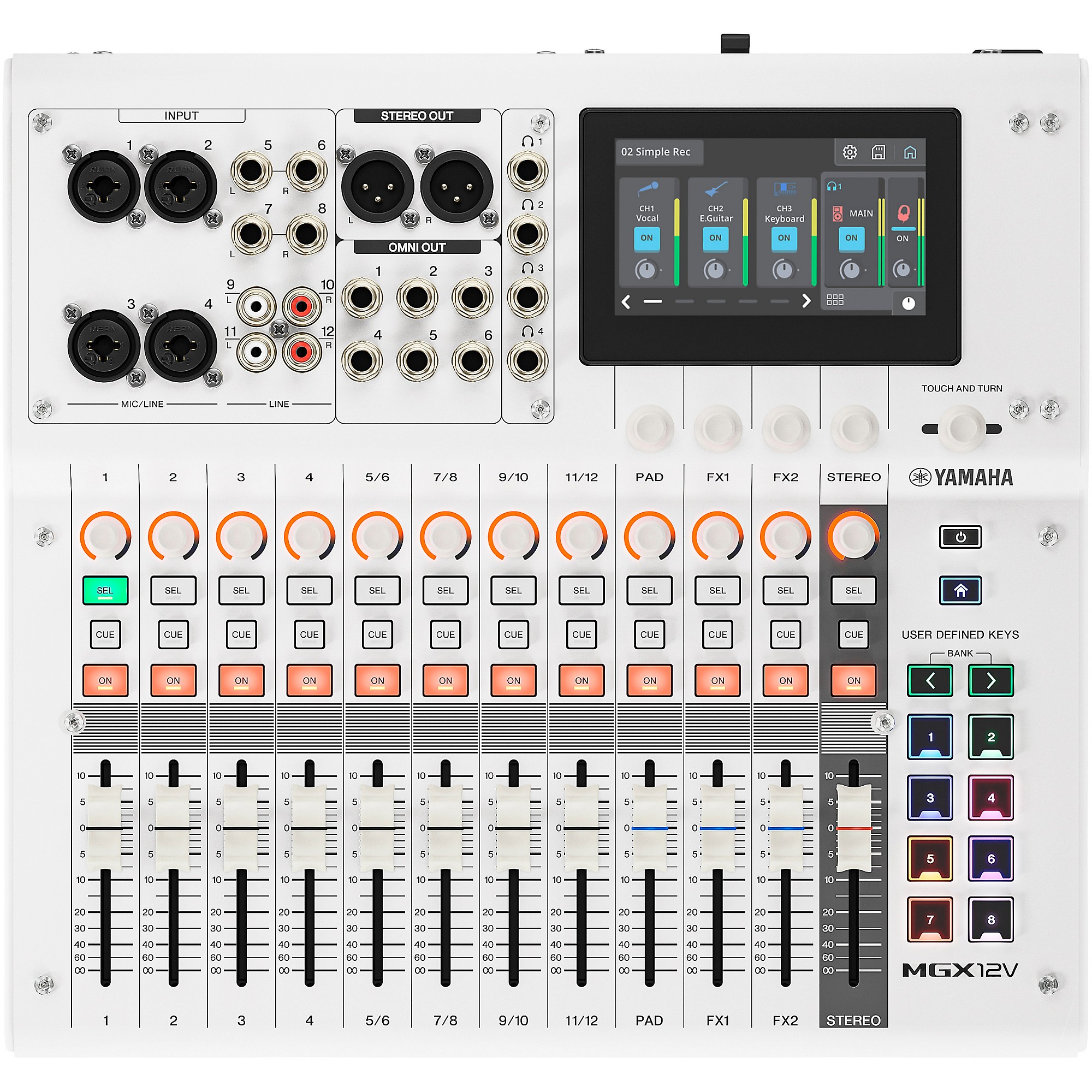 Yamaha MGX12V 18-Channel Digital Mixer With Video Interface - White