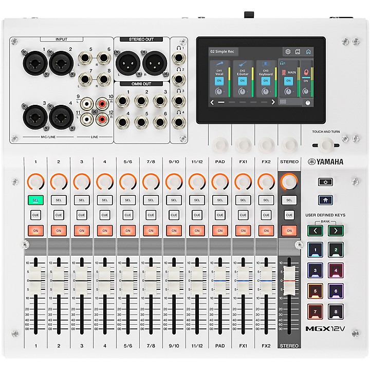 Yamaha MGX12V 18-Channel Digital Mixer With Video Interface - White
