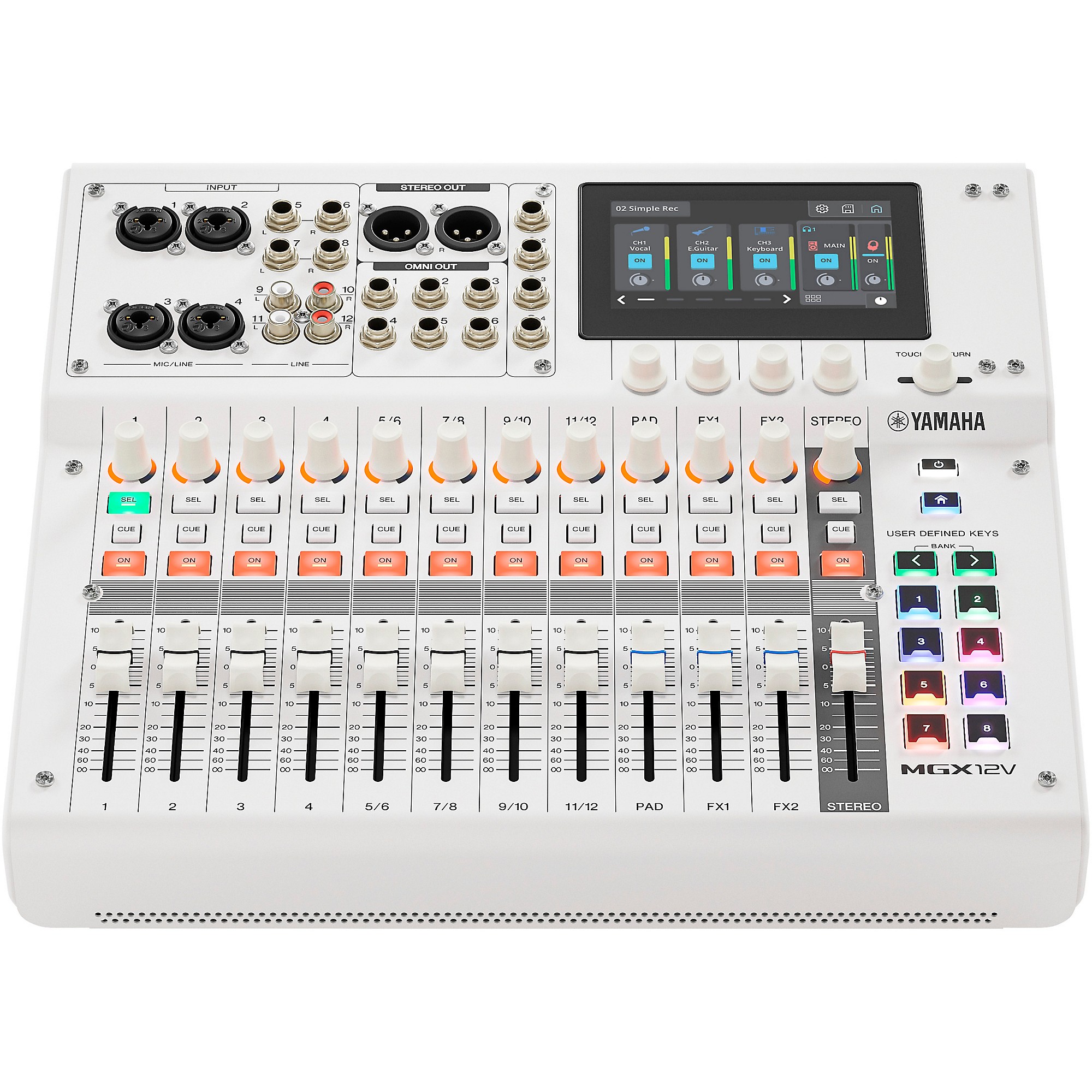 Yamaha MGX12V 18-Channel Digital Mixer With Video Interface - White