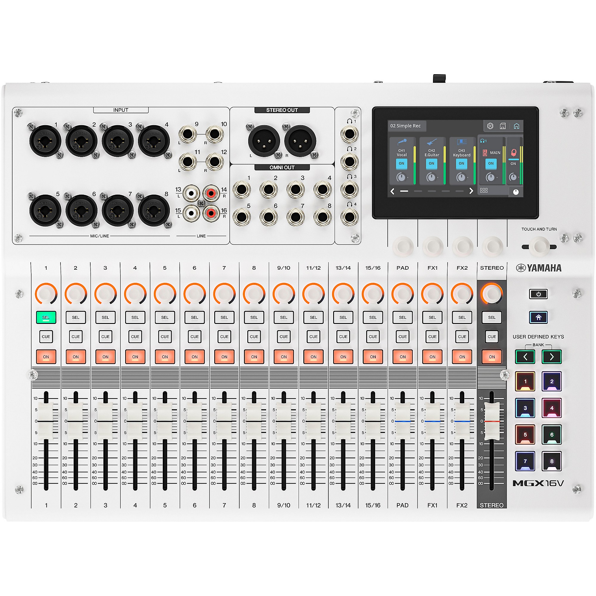 Yamaha MGX16V 22-Channel Digital Mixer With Video Interface - White
