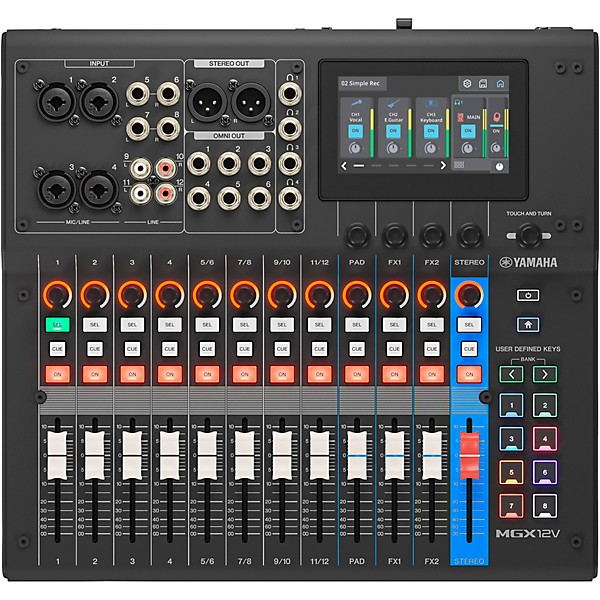 Yamaha MGX12V 18-Channel Digital Mixer With Video Interface - Black
