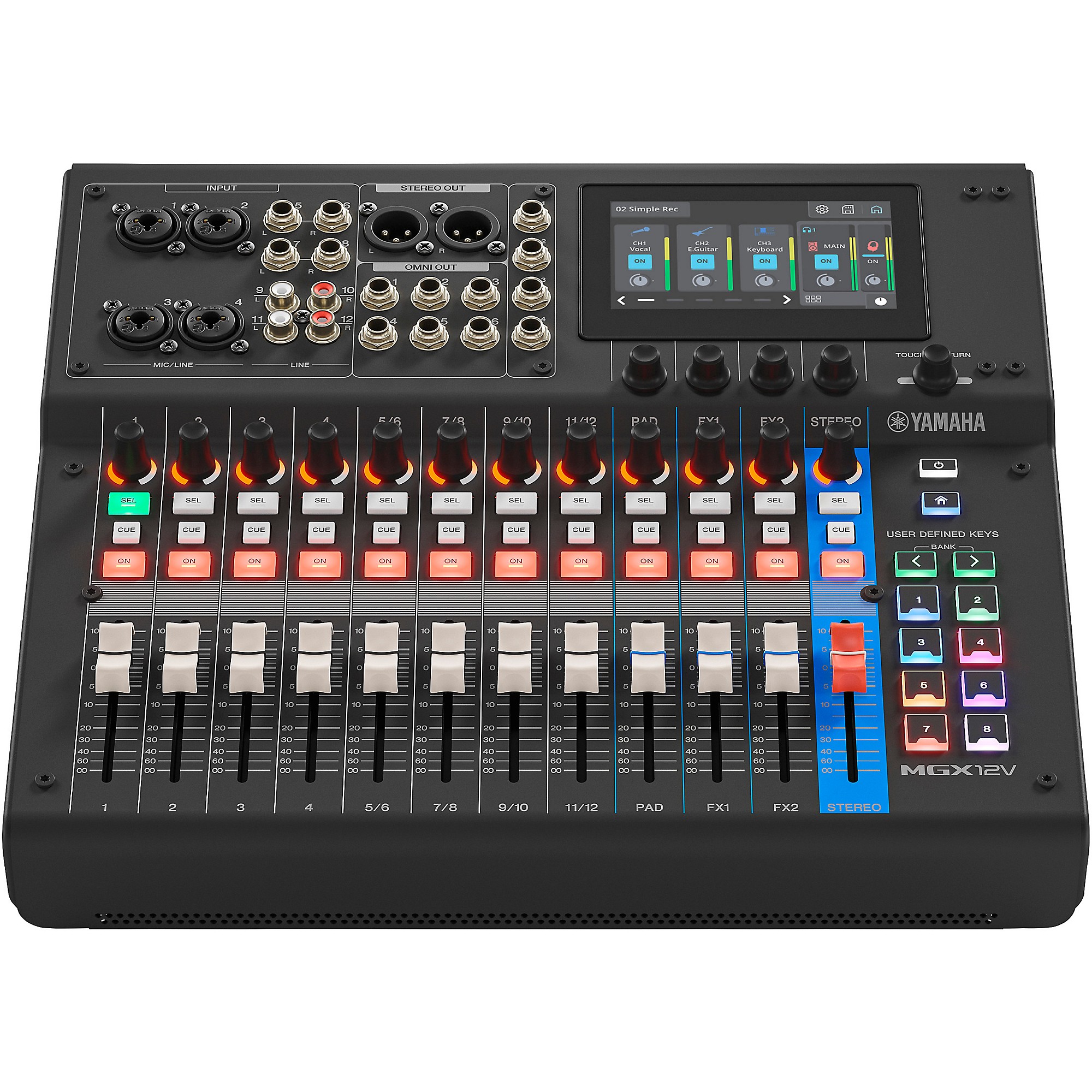 Yamaha MGX12V 18-Channel Digital Mixer With Video Interface - Black