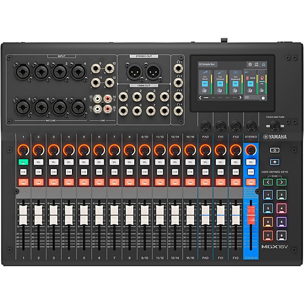 Yamaha MGX16V 22-Channel Digital Mixer With Video Interface - Black