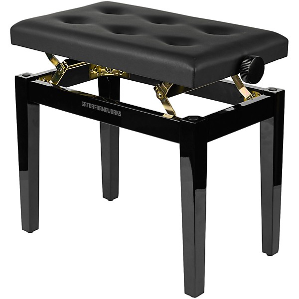 Gator Frameworks Deluxe Height-Adjustable Piano Bench - Black