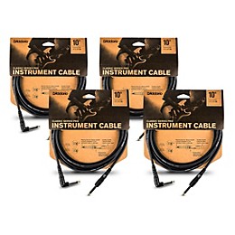 D'Addario Classic Series Pro Instrument Cable 4-Pack - 10 ft.