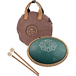 MEINL Sonic Energy 9-Note Octave Steel Tongue Drum - F Major, 16 in. Dark Green