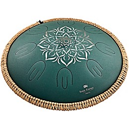 MEINL Sonic Energy 9-Note Octave Steel Tongue Drum - F Major, 16 in. Dark Green