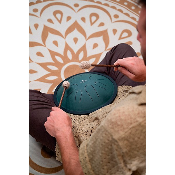 MEINL Sonic Energy Compact Steel Tongue Drum - B Minor, 10 in. Dark Green