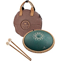MEINL Sonic Energy 9-Note Octave Steel Tongue Drum - F# Minor, 16 in. Dark Green