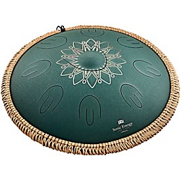MEINL Sonic Energy 9-Note Octave Steel Tongue Drum - F# Minor, 16 in. Dark Green