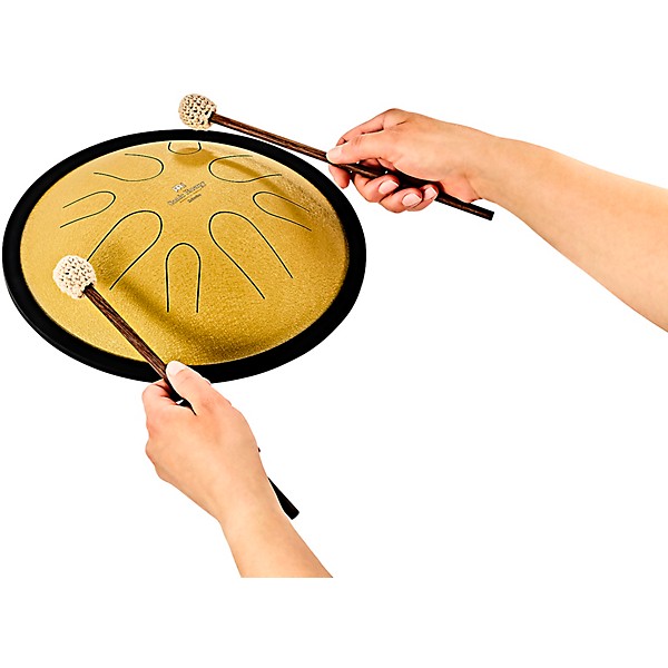 MEINL Sonic Energy Compact Steel Tongue Drum - D Minor, 10 in. Gold