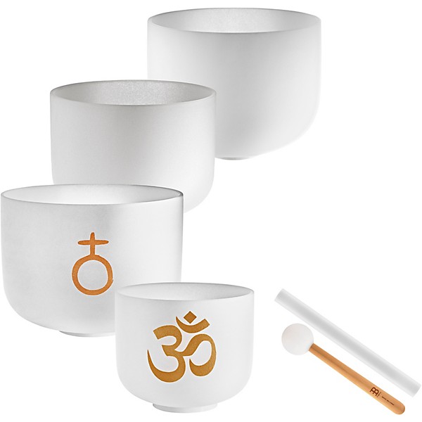 MEINL Sonic Energy Crystal Singing Bowl 4-Piece Set - Om