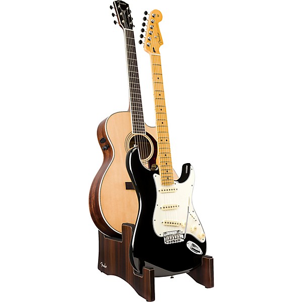 Fender Deluxe Wooden 2-Tier Multi Guitar Stand - Walnut