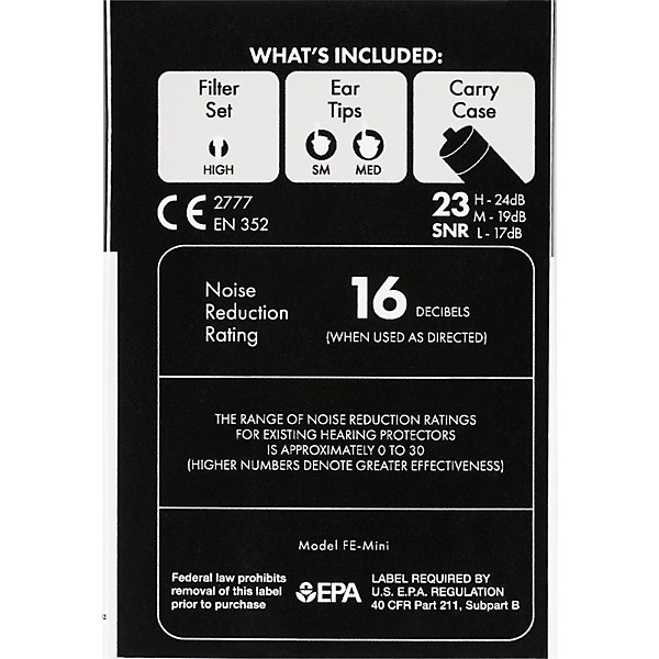 Fender Professional Hi-Fi Ear Plugs - Clear 2 pair