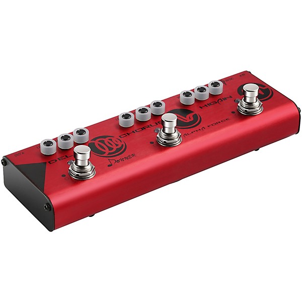 Donner Alpha Force Delay/Chorus/High-Gain Multi-Effects Pedal - Red and Black