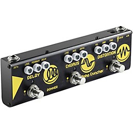 Donner Alpha Cruncher Delay/Chorus/Distortion Multi-Effects Pedal - Black and Yellow