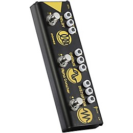 Donner Alpha Cruncher Delay/Chorus/Distortion Multi-Effects Pedal - Black and Yellow
