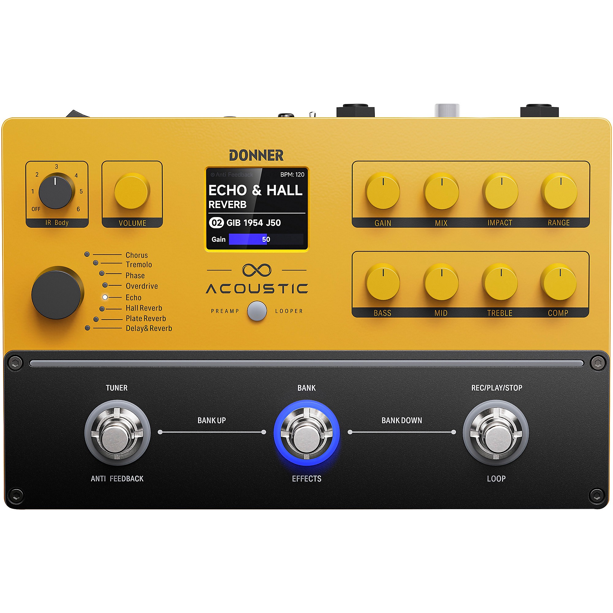 Donner APL Acoustic Guitar Preamp/Looper/Multi-Effects Pedal