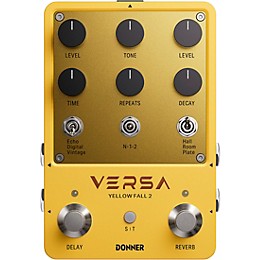 Donner Versa Yellow Fall 2 Reverb & Delay Pedal - Yellow