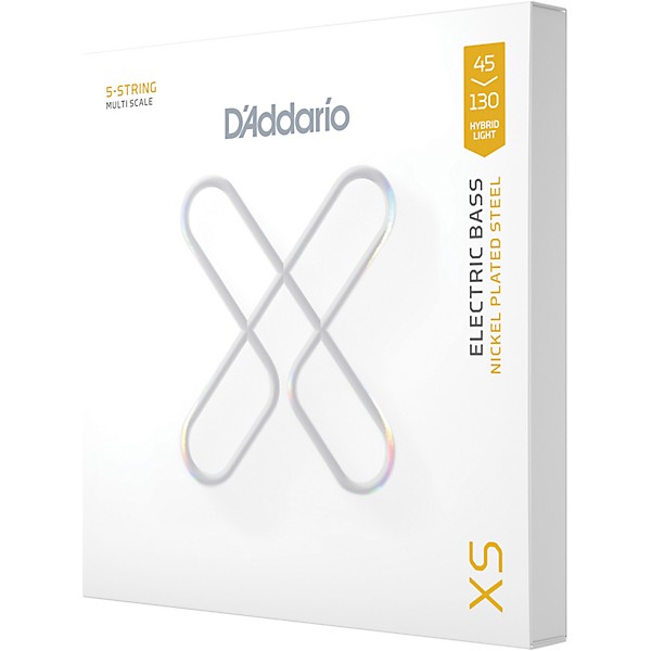 D'Addario XS Nickel Bass Electric Bass Guitar Strings - Hybrid Light (45-130)