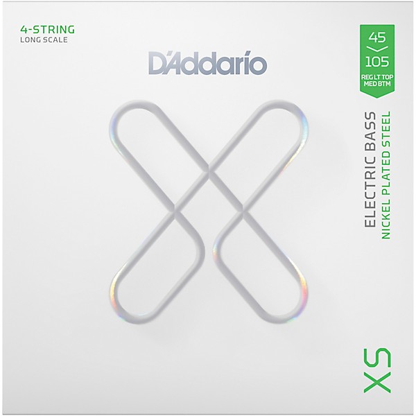 D'Addario XS Nickel Bass Electric Bass Guitar Strings - Regular Light Top Medium Bottom (45-105)