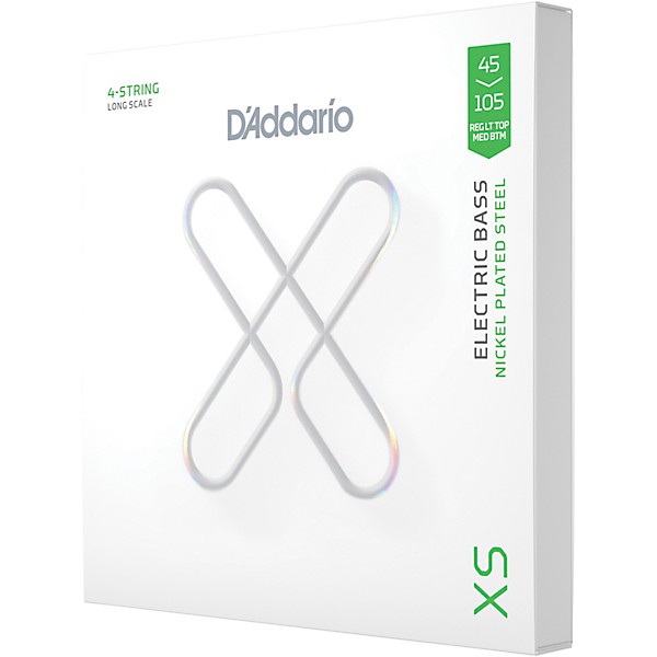 D'Addario XS Nickel Bass Electric Bass Guitar Strings - Regular Light Top Medium Bottom (45-105)
