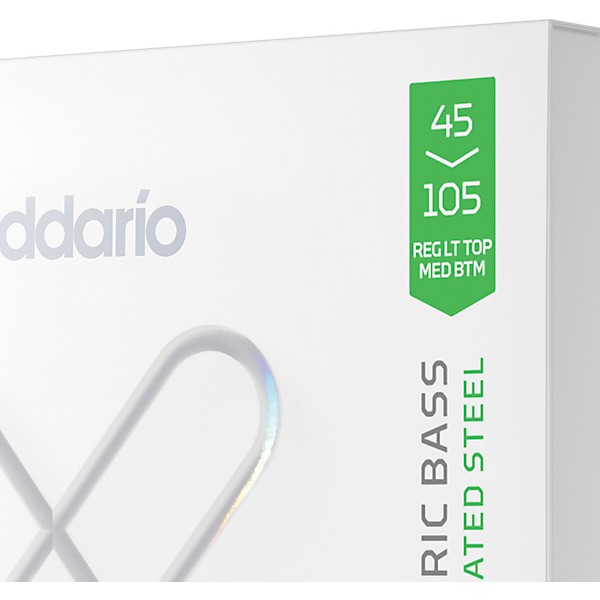 D'Addario XS Nickel Bass Electric Bass Guitar Strings - Regular Light Top Medium Bottom (45-105)