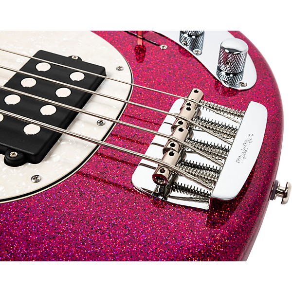 Ernie Ball Music Man StingRay Special HH 4-String Electric Bass Guitar - Soda Pink Sparkle