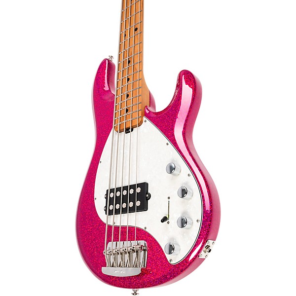 Ernie Ball Music Man StingRay Special 5 H 5-String Electric Bass Guitar - Soda Pink Sparkle