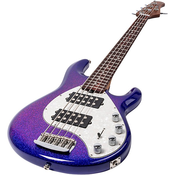 Ernie Ball Music Man StingRay Special 5 HH 5-String Electric Bass Guitar - Violet Sparkle Burst