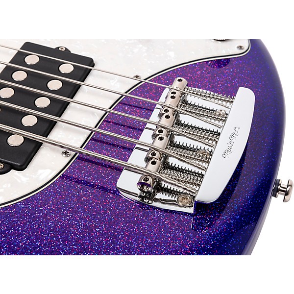 Ernie Ball Music Man StingRay Special 5 HH 5-String Electric Bass Guitar - Violet Sparkle Burst