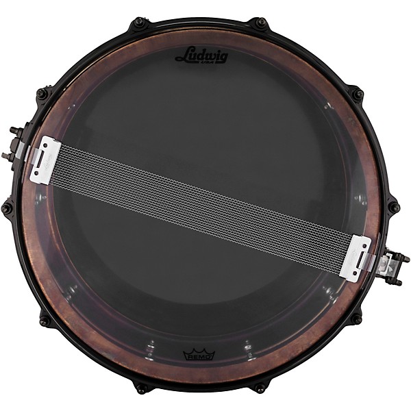 Ludwig Hammered Raw Polished Copper Snare Drum - 14 x 6.5 in.