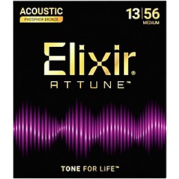 Elixir Attune Phosphor Bronze Acoustic Guitar Strings - Medium (13-56)