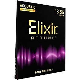 Elixir Attune Phosphor Bronze Acoustic Guitar Strings - Medium (13-56)