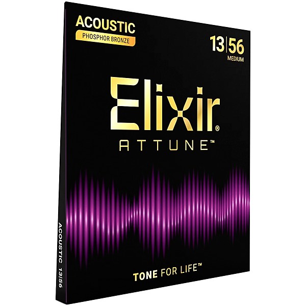 Elixir Attune Phosphor Bronze Acoustic Guitar Strings - Medium (13-56)