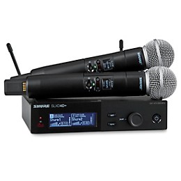 Shure SLXD24D+/SM58 Digital Wireless Dual Handheld Microphone System - Band G57