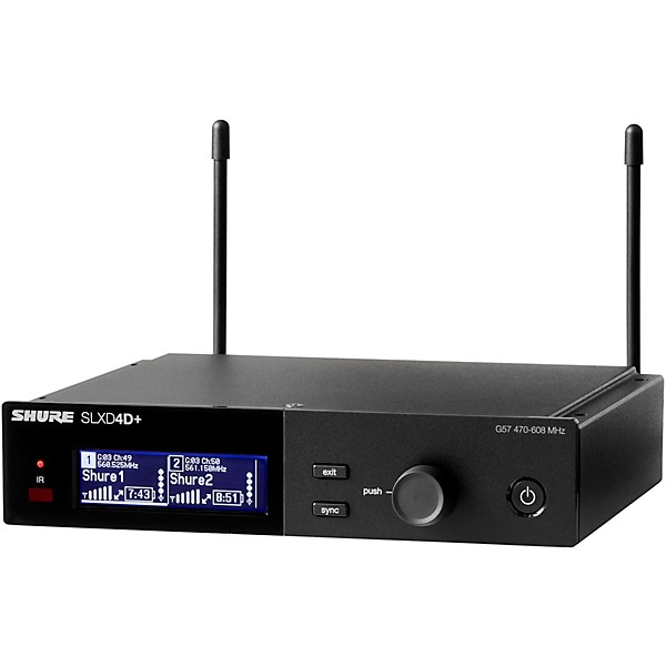 Shure SLXD4D+ Dual-Channel Digital Wireless Receiver - Band G57