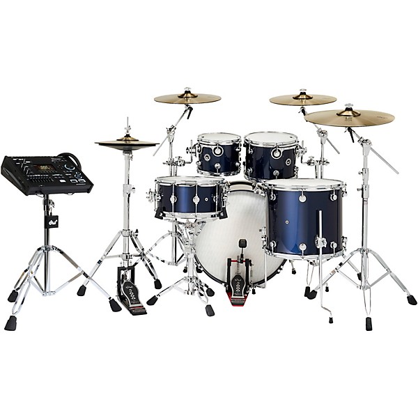 DWe Collector's Series DrumLink 5-Piece Acoustic-Electronic Drum Set with V71 Sound Module - Midnight Blue Metallic Lacquer